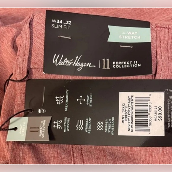Walter Hagen Men's Perfect 11 5 Pocket Slim Fit Golf Pants 34x32 NWT - Picture 5 of 5